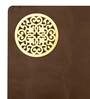 Brown Synthetic Leather Abstract Placemats Set of 6