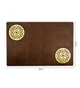 Brown Synthetic Leather Abstract Placemats Set of 6