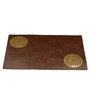 Brown Synthetic Leather Abstract Placemats Set of 6