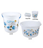 Plastic 6 Pcs Bucket Set in Blue & White