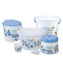 Plastic 6 Pcs Bucket Set in Blue & White