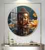 Mediating Buddha Blessing Acrylic Round Wall Art