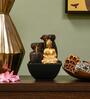Meditating Buddha Gold & Brown Polyresin Water Foutain
