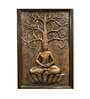 Meditating Buddha Relief Wall Mural In Bronze