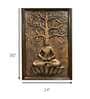 Meditating Buddha Relief Wall Mural In Bronze