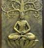 Meditating Buddha Relief Wall Mural In Golden