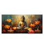 Meditating Buddha With Lotus Flower Canvas Wall Painting
