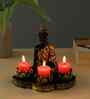 Resin Meditating Buddha T Light Candle Holder