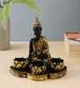 Resin Meditating Buddha T Light Candle Holder