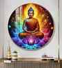 Meditating Buddha Acrylic Round Wall Art