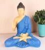 Meditating Budhha Blue Resin Idol