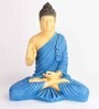 Meditating Budhha Blue Resin Idol