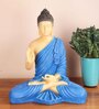Meditating Budhha Blue Resin Idol