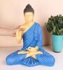 Meditating Budhha Blue Resin Idol