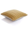 Medium Beige Melange & Natural 100% Combed Cotton Leaf 18X18 Inches Knitted Cushion Cover With Filler