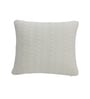 Medium Beige Melange & Natural 100% Combed Cotton Leaf 18X18 Inches Knitted Cushion Cover With Filler