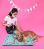 Dancing Pearl- Medium Blue Fabric Dog Mat
