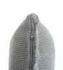 Medium Grey Melange 100% Cotton Transfer 16X16 Inches Knitted Cushion Cover
