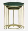 Orbison Marble Top Nest Of Tables In Green Finish