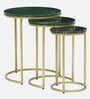 Orbison Marble Top Nest Of Tables In Green Finish