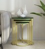 Orbison Marble Top Nest Of Tables In Green Finish