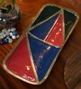 Meena Red & Blue Metal Appetizer Platter