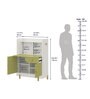 Meg Study Table In Forsty White & Mellow Green Finish
