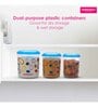 Varmora Glory Round Printed-Blue| Kitchen Storage Containers- Set of 3 | With Air-Tight Lid |7kg, 10kg, 15Kg | BPA-Free Food-Grade Plastic