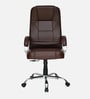 Mega leatherette Executive Office Chair in Brown Finish