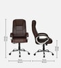 Mega leatherette Executive Office Chair in Brown Finish