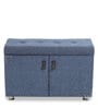 Mehran Shoe Rack with Seating in Light Blue Finish