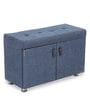 Mehran Shoe Rack with Seating in Light Blue Finish