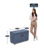 Mehran Shoe Rack with Seating in Light Blue Finish