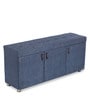 Mehran Shoe Rack with Seating in Light Blue Finish