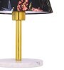 Mehtap Iron Table Lamp with Cotton Fabric Lampshade (Gold & White)