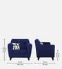 Melaan Fabric 1 Seater Sofa In Royal Blue Color
