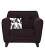 Melaan Fabric 1 Seater Sofa In Coffee Brown Color
