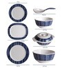 White & Blue Melamine Dinner Set