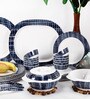 White & Blue Melamine Dinner Set