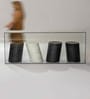Melange Glass Console In Black & White Finish
