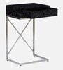 Iggy Metal C Shaped Table in Black Finish with Drawer