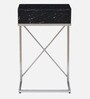 Iggy Metal C Shaped Table in Black Finish with Drawer