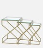 Melbourne Metal Nesting Table Set In Golden Finish(Set Of 3)