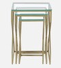 Melbourne Metal Nesting Table Set In Golden Finish(Set Of 3)