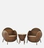 Melbourne Wicker Table And Chair Set ( With 2 Chairs ) In Brown Finish