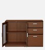 Meliff Crockery Unit in  Walnut Finish with Shelves