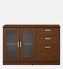 Meliff Crockery Unit in  Walnut Finish with Shelves