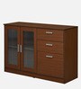 Meliff Crockery Unit in  Walnut Finish with Shelves