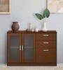 Meliff Crockery Unit in  Walnut Finish with Shelves