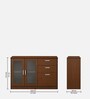 Meliff Crockery Unit in  Walnut Finish with Shelves